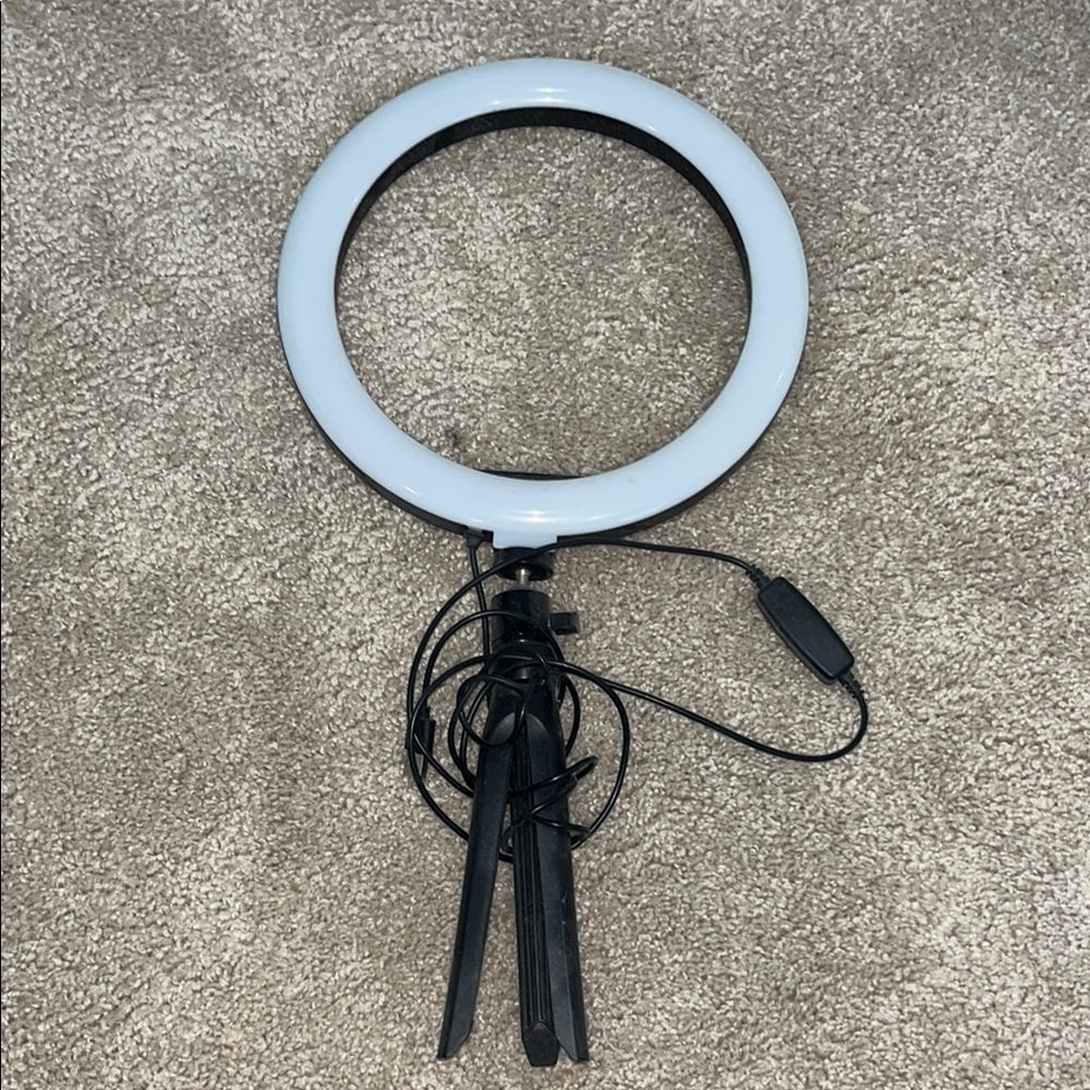 White LED Ring Light with Stand